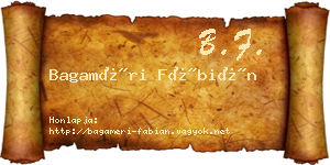 Bagaméri Fábián névjegykártya